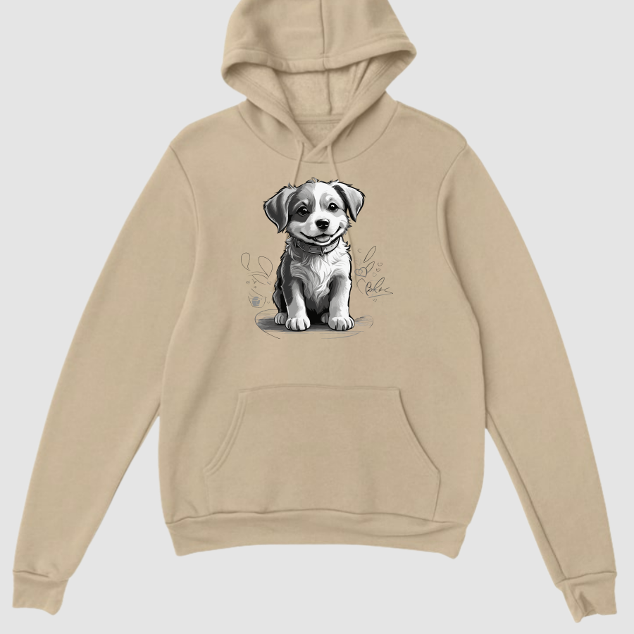 Hoodie Basic Kadın Ekru